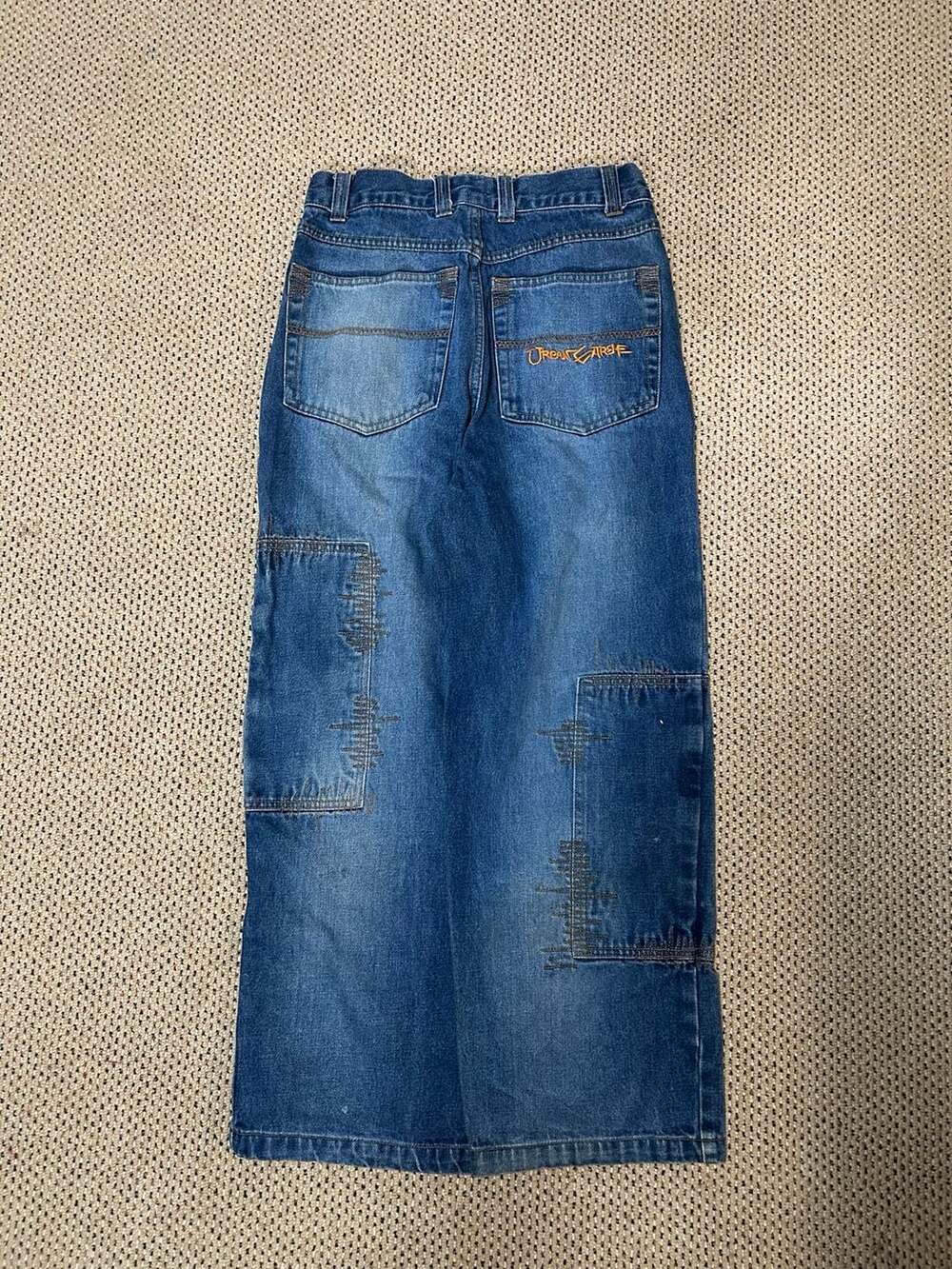 Vintage Urban Extreme Street Sports Baggy Y2K Wide Leg Denim Jeans - Picture 2 of 4